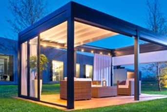 Patio retractable roof pergola design