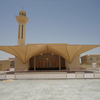 REVERSE DOM TYPE SHADE 20X10M AT MOSQUE IN NAIMIA AJMAN
