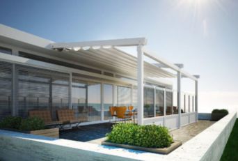 Retractable roof pergola design